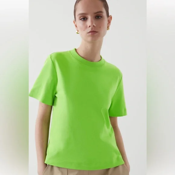 Cos Heavyweight Neon Green T-Shirt - Picture 1 of 4